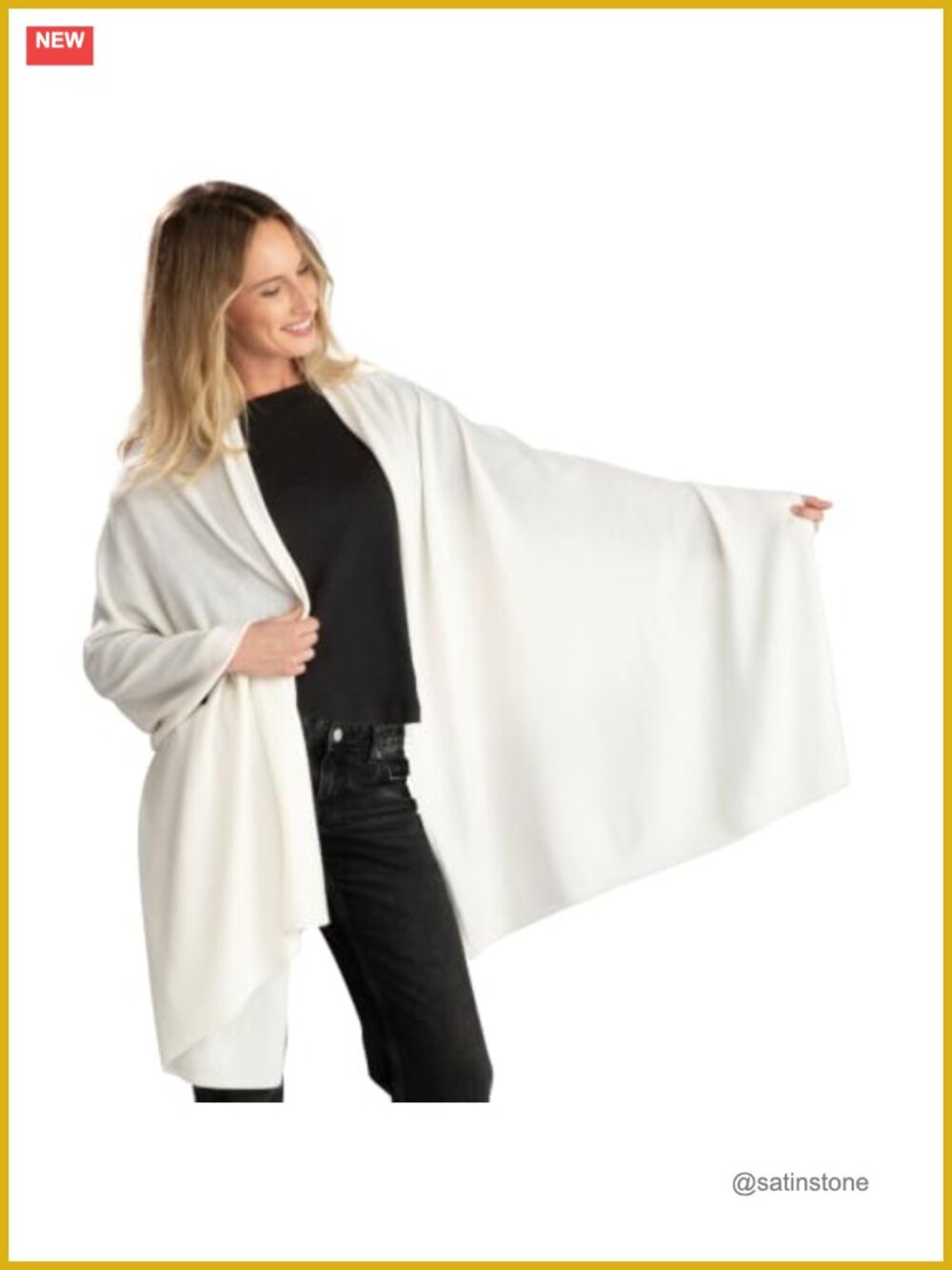 100% Cashmere Oversized Travel Wrap Shawl Blanket 80x30